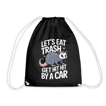 Opossum Possum Animal - Drawstring Bag - black - Front