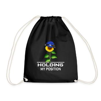 free ukraine stand with kiev zelensky sunflower - Drawstring Bag - black - Front