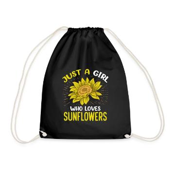 Just A Girl Who Loves Sunflowers Funny Florist - Turnbeutel - Schwarz - Vorne
