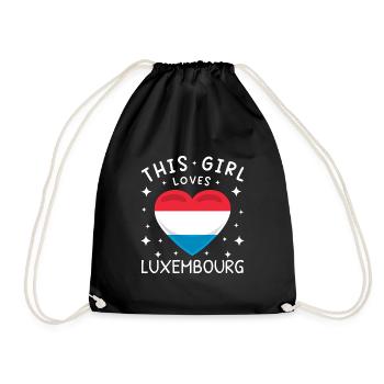 Luxembourg Flag Luxembourg flag Home - Drawstring Bag - black - Front