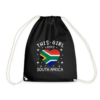 South Africa Flag Africa South African flag - Drawstring Bag - black - Front
