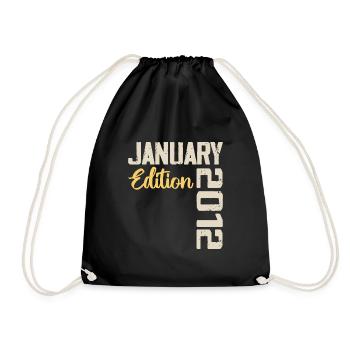 Cadeau D'anniversaire Nées En Janvier 2012 - 2012 - Sac de sport léger - noir - Devant
