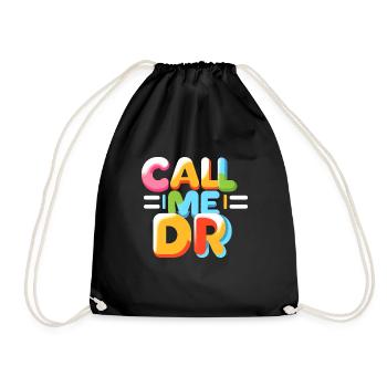 Call Me Dr 34 - Drawstring Bag - black - Front
