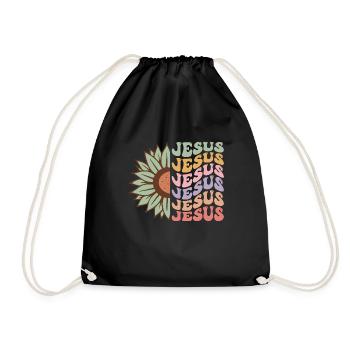 Jesus - Drawstring Bag - black - Front