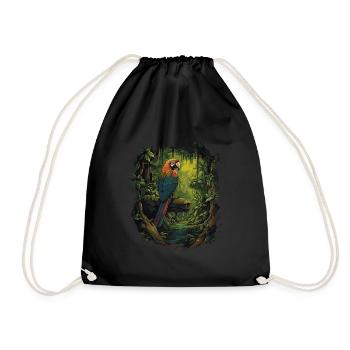 Baby Parrot Bird Macaw Wilderness - Drawstring Bag - black - Front