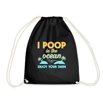 Je fais caca dans l’océan Profitez de votre baignade 2 - Sac de sport léger - noir - Devant