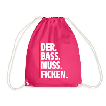 Say The Bass Must Fuck Track Rave - Drawstring Bag - fuchsia - Front