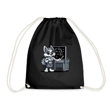 Cute Dog Teacher - Drawstring Bag - black - Front