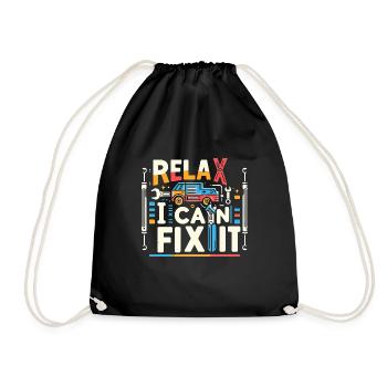 Relax I Can Fix It 28 - Drawstring Bag - black - Front