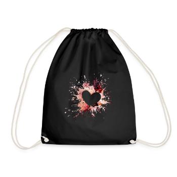 cœur - Sac de sport léger - noir - Devant