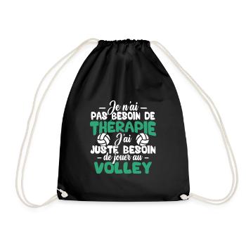 J'ai juste besoin de jouer au volley - Sac de sport léger - noir - Devant