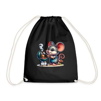 Cute BBQ Mouse - Turnbeutel - Schwarz - Vorne