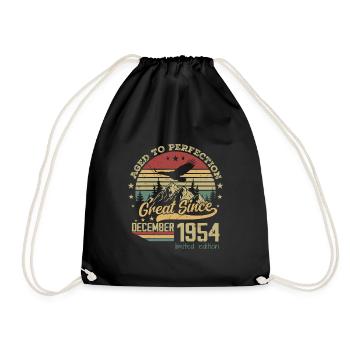 70 Years Old Aged to Perfection Born: December 1954 - Drawstring Bag - black - Front