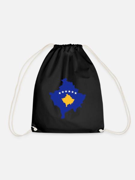 Kosovo - Drawstring Bag - black