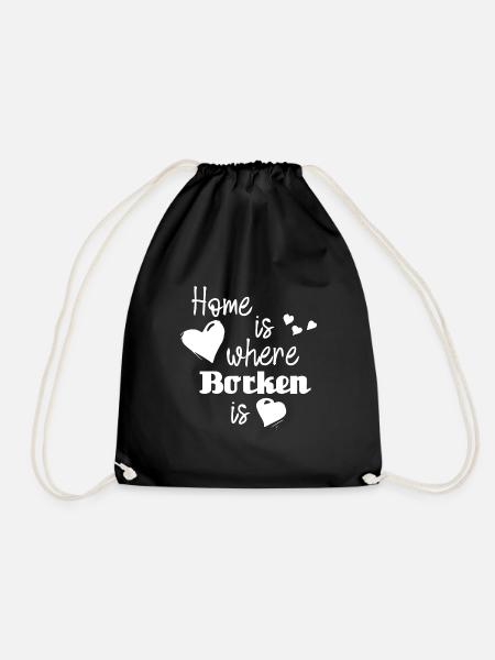 Zuhause in Borken - Home is where Borken is - Turnbeutel - Schwarz