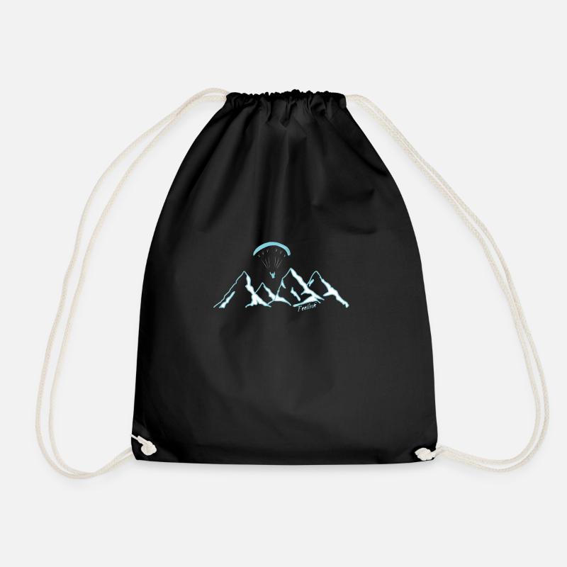 Paragliding Paragliding Pilot Snow - Drawstring Bag - black
