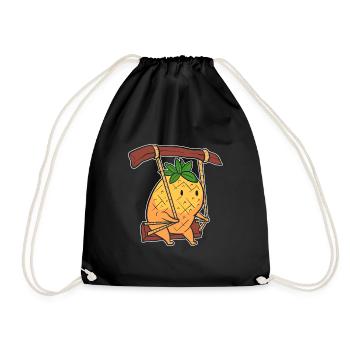 Ananas - Turnbeutel - Schwarz - Vorne