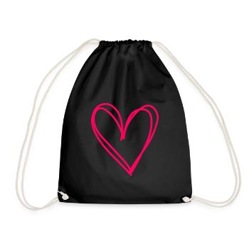 Coeur Coeurs Couple Rose 2 - Sac de sport léger - noir - Devant