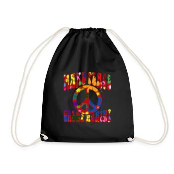 Flower Power - Make PEACE Great Again 2 - Drawstring Bag - black - Front