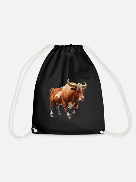 Stier - Turnbeutel - Schwarz