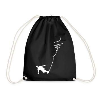 Snowboarding - (19) - Drawstring Bag - black - Front