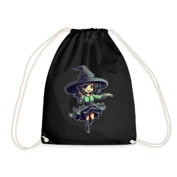 Halloween design sorcière mignonne - Sac de sport léger - noir - Devant