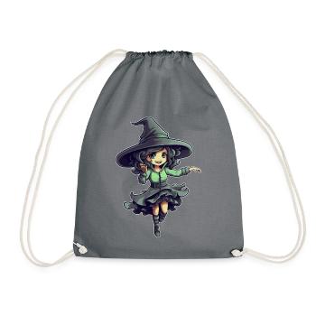 Halloween design sorcière mignonne - Sac de sport léger - gris - Devant