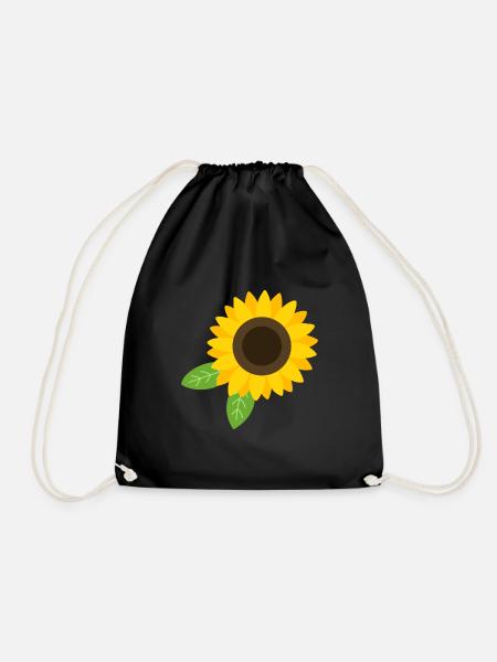 Sonnenblume - Turnbeutel - Schwarz