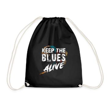Der Blues lebt Keep the Blues alive - Turnbeutel - Schwarz - Vorne