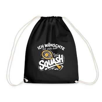 Squash Wunsch Spiel Fan Shirt Idee Hobby Sport - Turnbeutel - Schwarz - Vorne