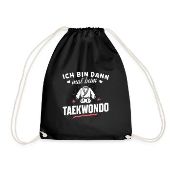 Taekwondo-Shirt Kampfsport Training Geschenk - Turnbeutel - Schwarz - Vorne