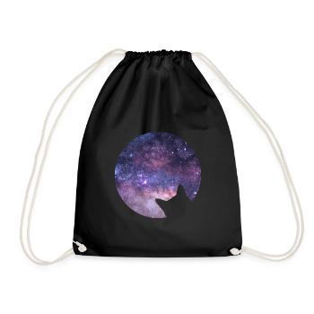 Space cat stares into space - Drawstring Bag - black - Front