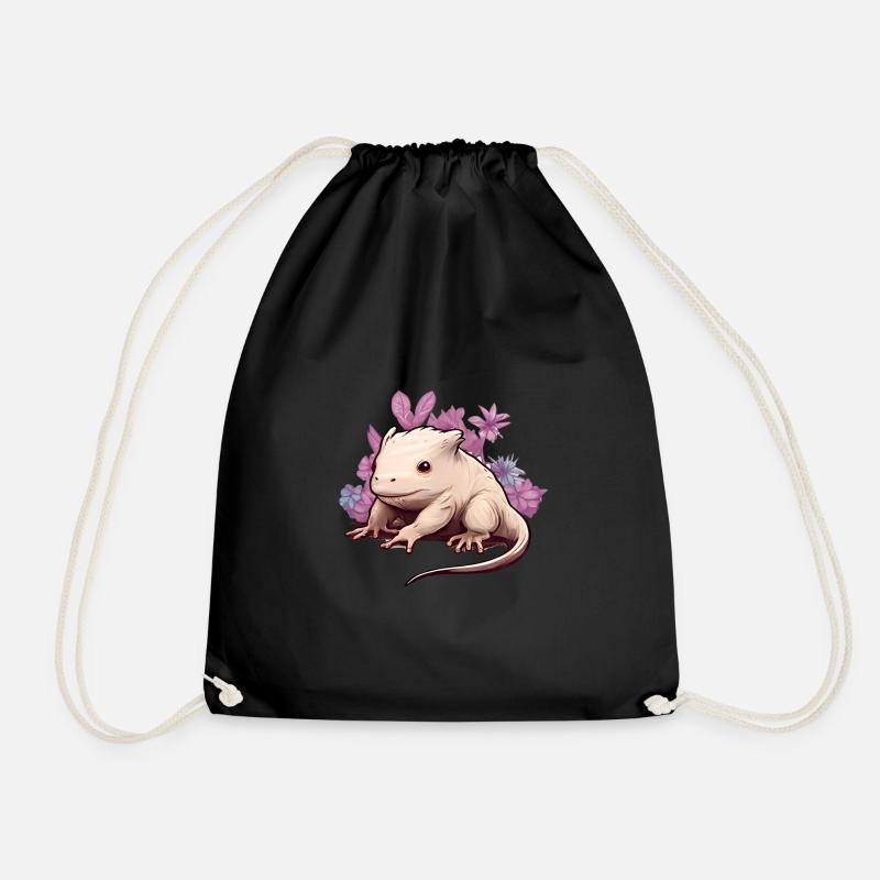 Happy Axolotl - Turnbeutel - Schwarz