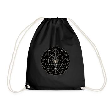 Heilige Geometrie Blume - Turnbeutel - Schwarz - Vorne