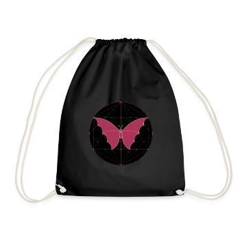Heilige Geometrie Schmetterling - Turnbeutel - Schwarz - Vorne