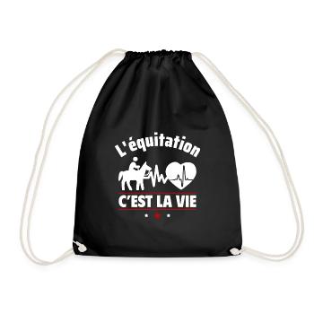 l équitation c est la vie,Cheval,Poney,Sport - Sac de sport léger - noir - Devant