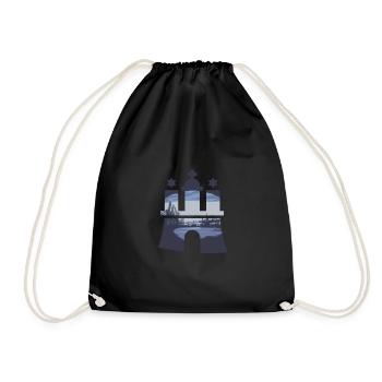 Hamburg Harbor Coat of Arms Blue St.Pauli Landungsbrücken - Drawstring Bag - black - Front