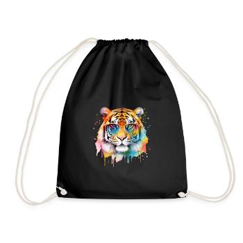 Tigre cool coloré avec des lunettes de soleil - Sac de sport léger - noir - Devant