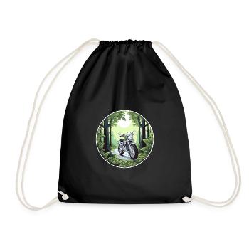 Aventure dans la moto motocycliste verte - Sac de sport léger - noir - Devant