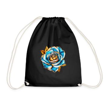 Fleurs Rose Bleu Turquoise Fête des mères Saint-Valentin - Sac de sport léger - noir - Devant