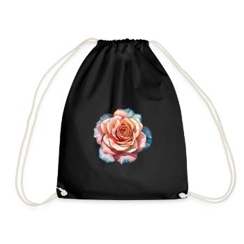 Blumen Rose Rosa Blau Muttertag Valentinstag - Turnbeutel - Schwarz - Vorne