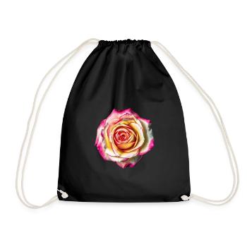 Fleurs Rose Jaune Turquoise Fête des mères Saint-Valentin - Sac de sport léger - noir - Devant