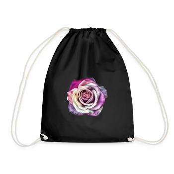Fleurs Rose Violette colorée Fête des mères Saint-Valentin - Sac de sport léger - noir - Devant