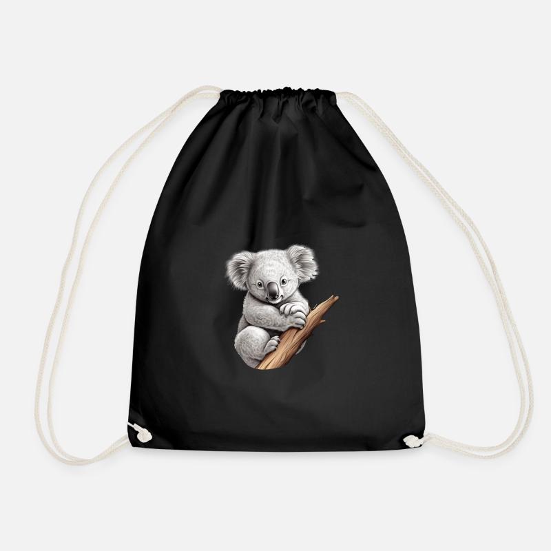 Süßer Koala mit Stamm Tier Australien Koala-Bär - Turnbeutel - Schwarz