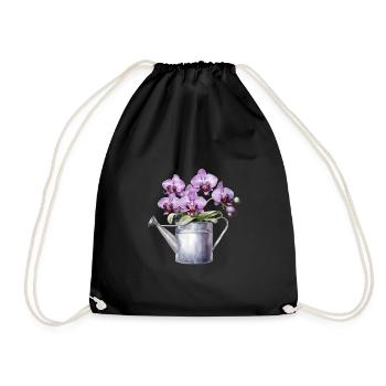 Fleurs Fleurs Orchidée Rose Mariage Arrosoir - Sac de sport léger - noir - Devant