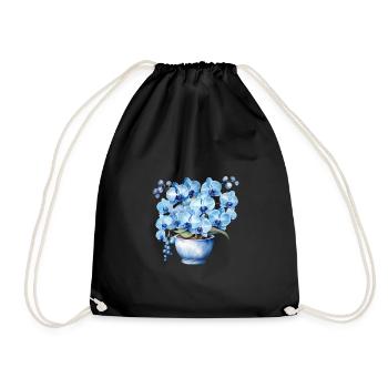 Plantes Fleurs Bleues Fleurs Orchidées Mariage - Sac de sport léger - noir - Devant
