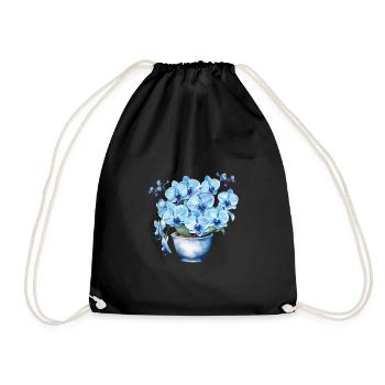 Fleurs Plantes Fleurs Bleues Orchidée Mariage - Sac de sport léger - noir - Devant