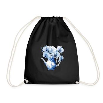 Plantes fleurs bleues fleurs pot d’orchidées - Sac de sport léger - noir - Devant