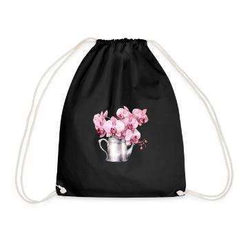 Plants Flowers Blossoms Orchid Pink Pink Wedding - Drawstring Bag - black - Front