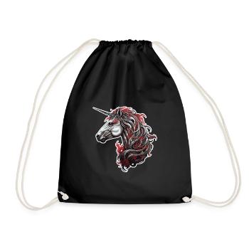 Goth Gothic Licorne Mystique Horreur Rouge Noir - Sac de sport léger - noir - Devant